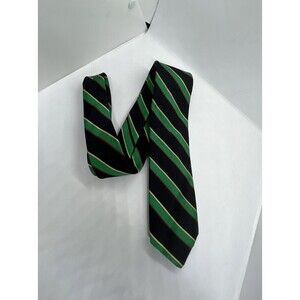 Vintage Lands End Charter Collection Necktie All Silk Handmade MultiColor Stripe